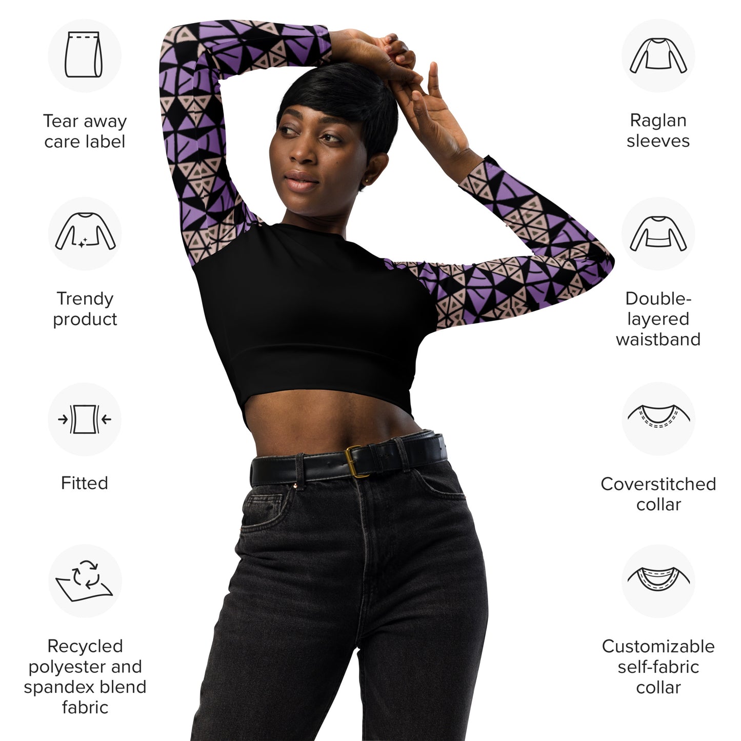 Zikomo Bush-sleeve crop top
